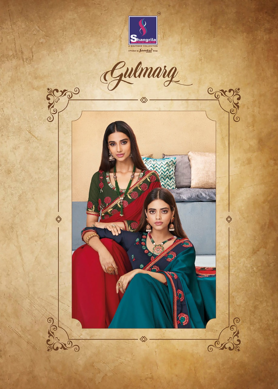 Shangrila Present Gulmarg Party Wear Designer Sarees Catalogue