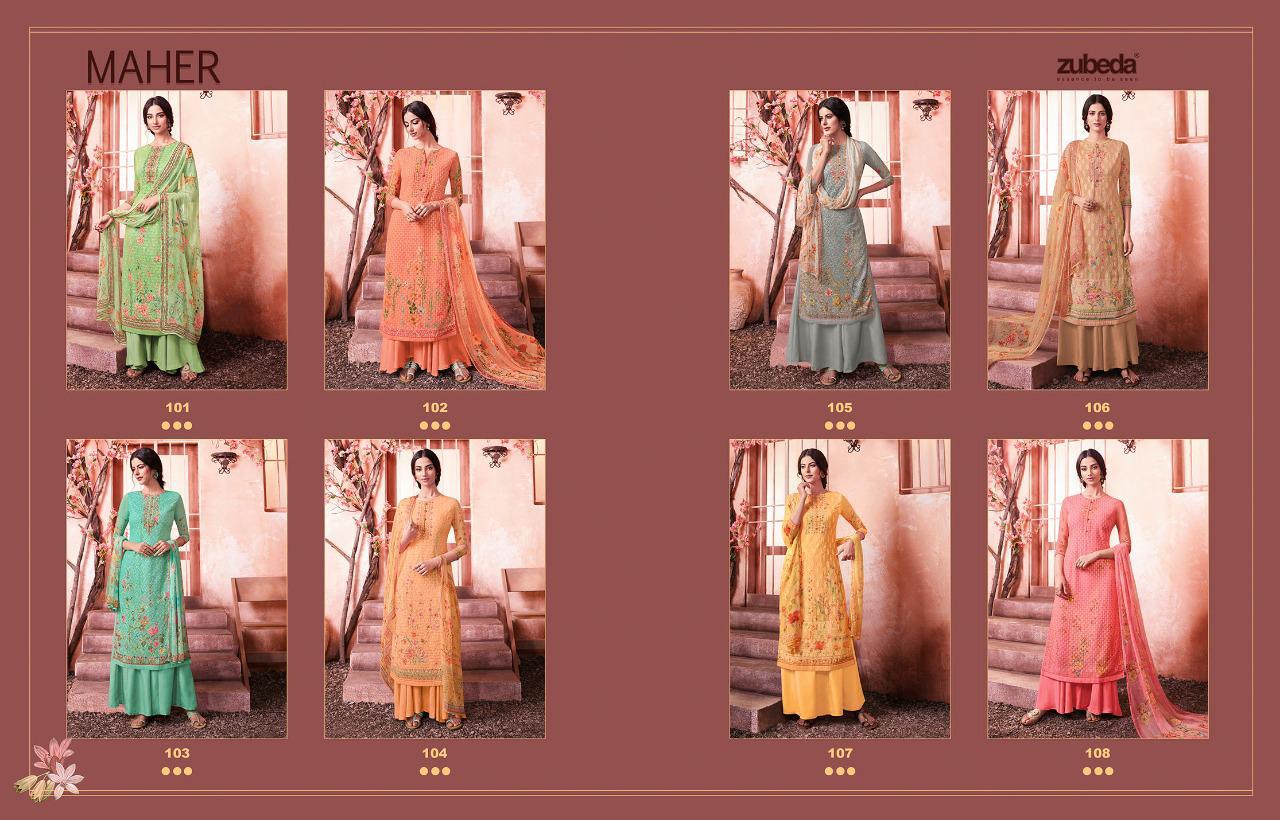 Zubeda By Mehar Designer Printed Dress Material Catalogue