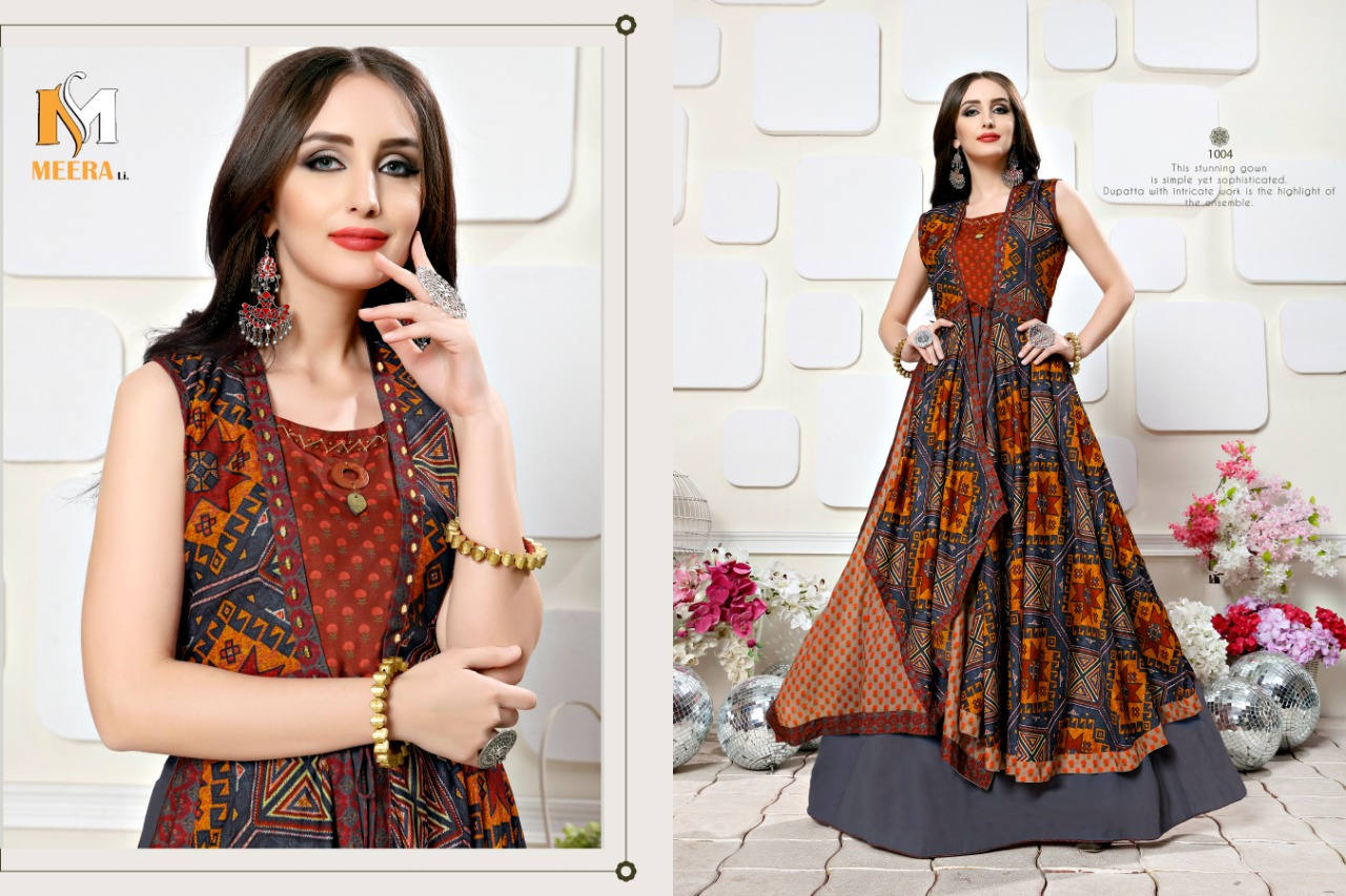 Ranganjali  Muslin Silk Printed Party Wear Gown Catalogue