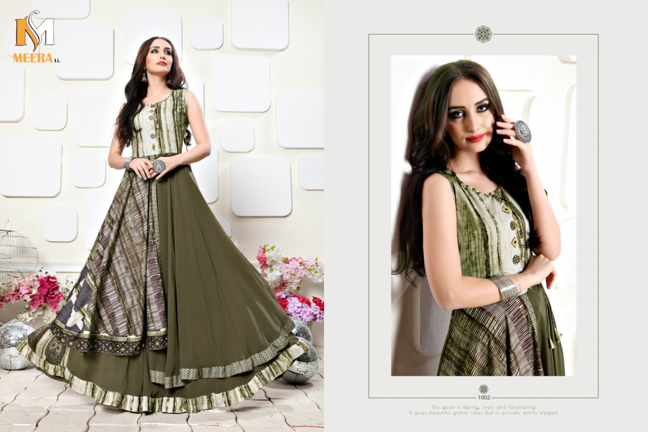 Ranganjali  Muslin Silk Printed Party Wear Gown Catalogue