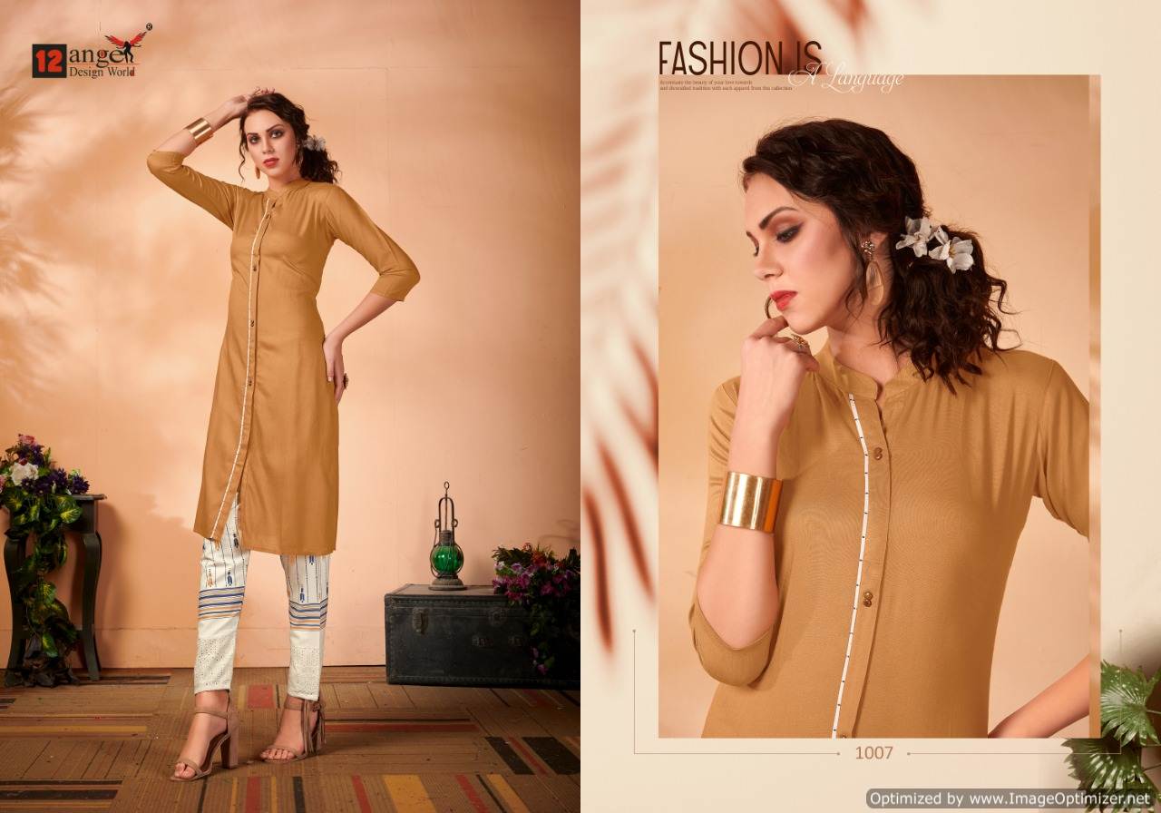 12angel Present Casimiro Casual Wear Kurtis Catalogue