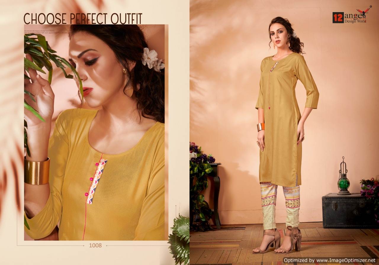 12angel Present Casimiro Casual Wear Kurtis Catalogue