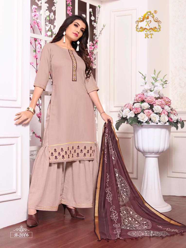 Rt Present Pastel Vol 2 Kurtis Plazzogharara & Dupatta Catalogue