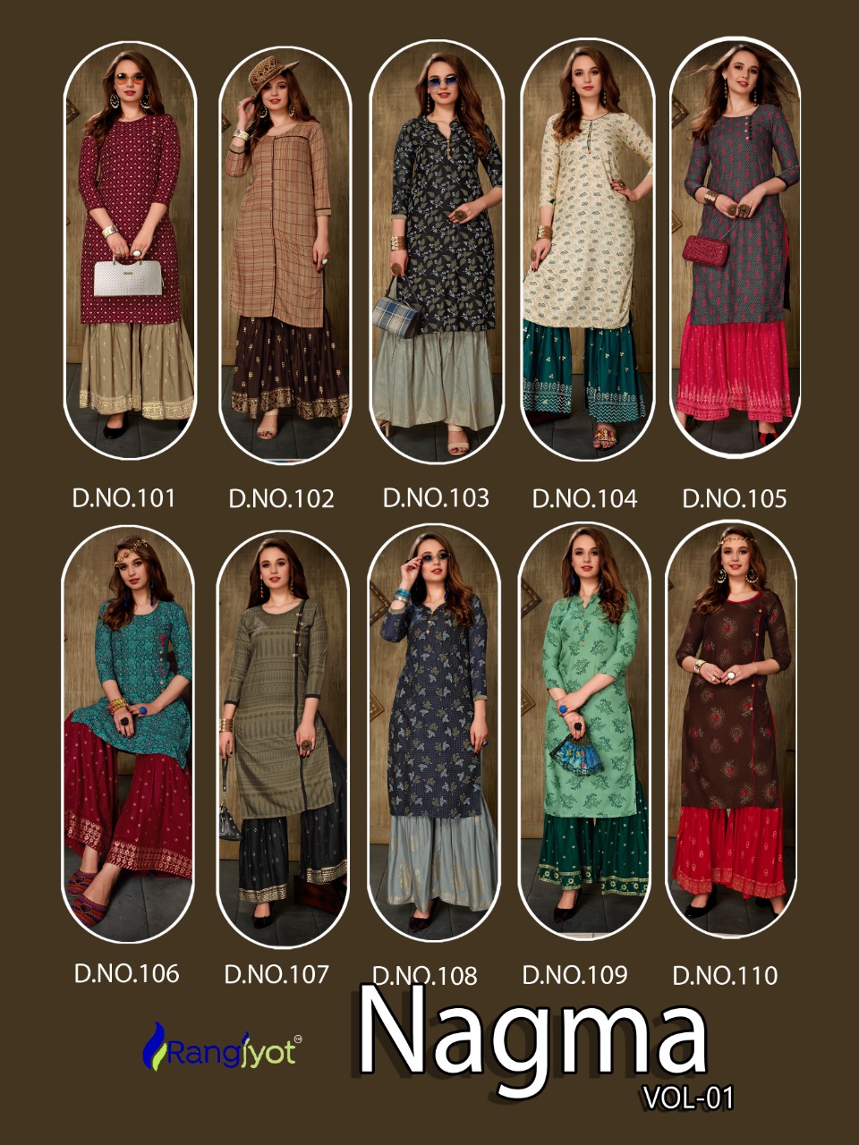 Rangjyot  Present Nagma Vol 1 Kurtis Catalogue