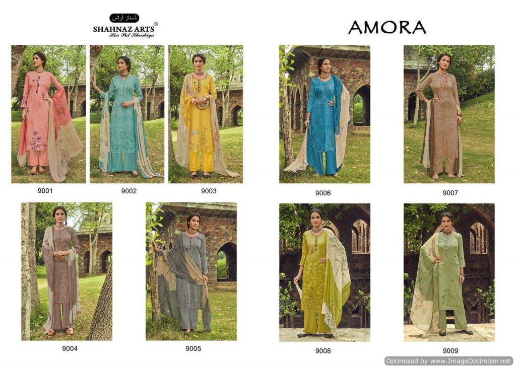 Shahnaz Present Amora Designer Dress Material Collection.