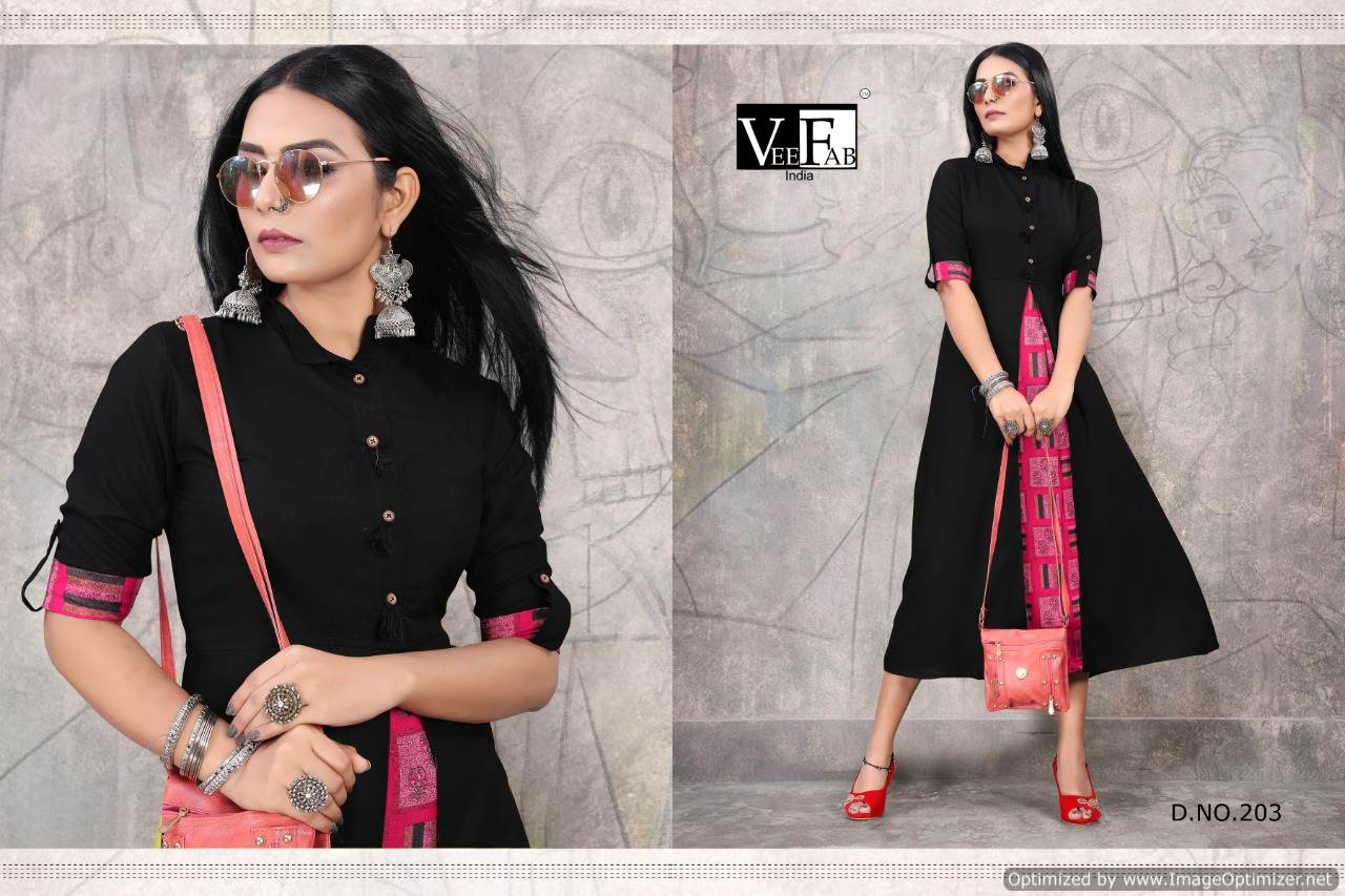 Vf By  Crackles 2 Heavy Rayon Dyed Printed Designer Kurti