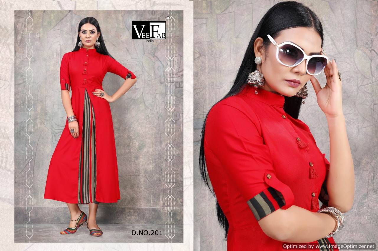 Vf By  Crackles 2 Heavy Rayon Dyed Printed Designer Kurti