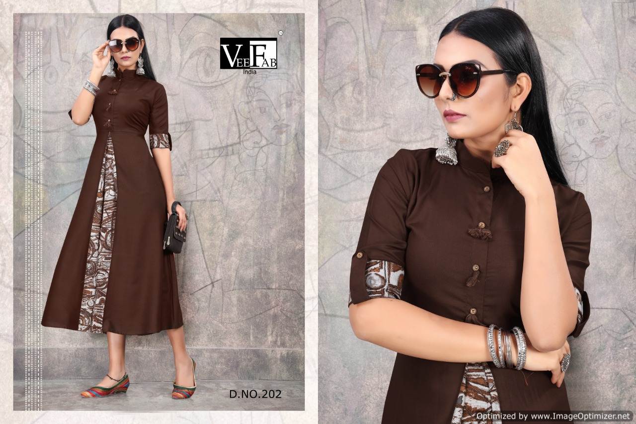 Vf By  Crackles 2 Heavy Rayon Dyed Printed Designer Kurti