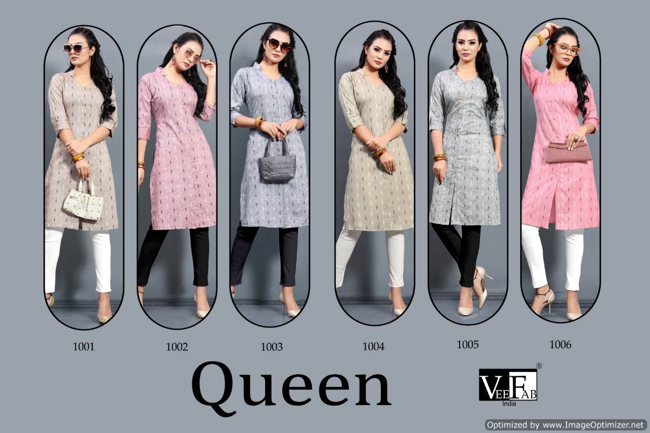 Vf Present Queen Casual Wear Printed Kurtis Catalogue.