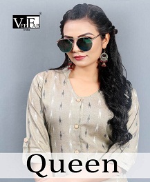 Vf Present Queen Casual Wear Printed Kurtis Catalogue.