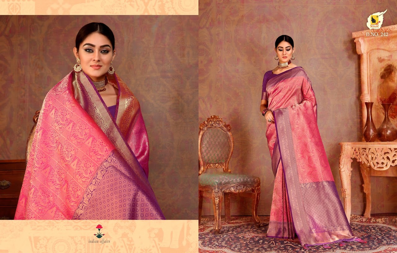 Buy fospy Woven Dharmavaram Silk Blend, Jacquard Pink Sarees Online @ Best  Price In India | Flipkart.com