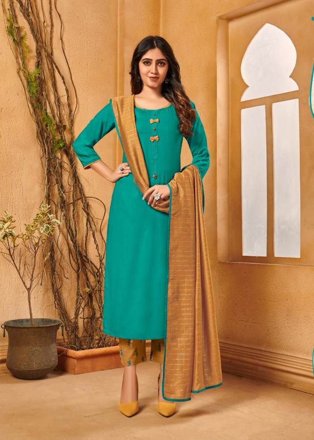 12angle Present Ishita Kurtis With Pant And Dupatta Collection