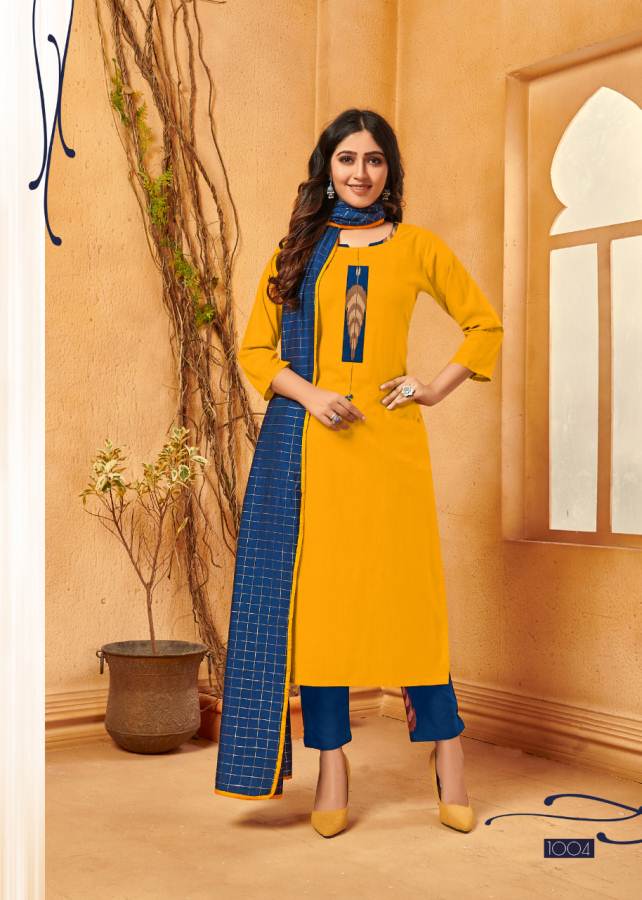 12angle Present Ishita Kurtis With Pant And Dupatta Collection