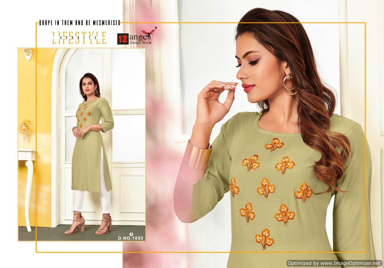 12angel Present Tiktok Casual Wear Kurtis Catalogue