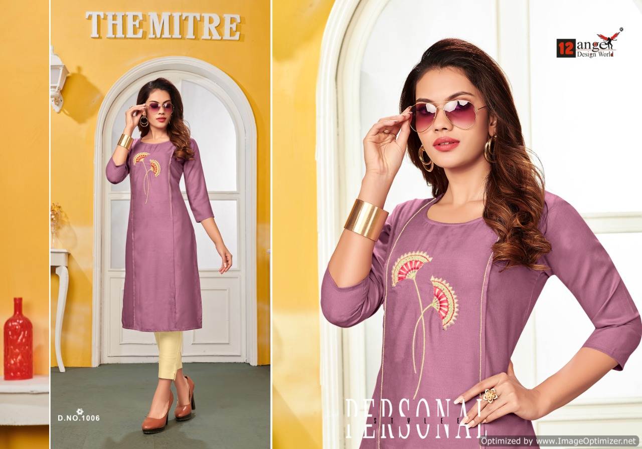 12angel Present Tiktok Casual Wear Kurtis Catalogue