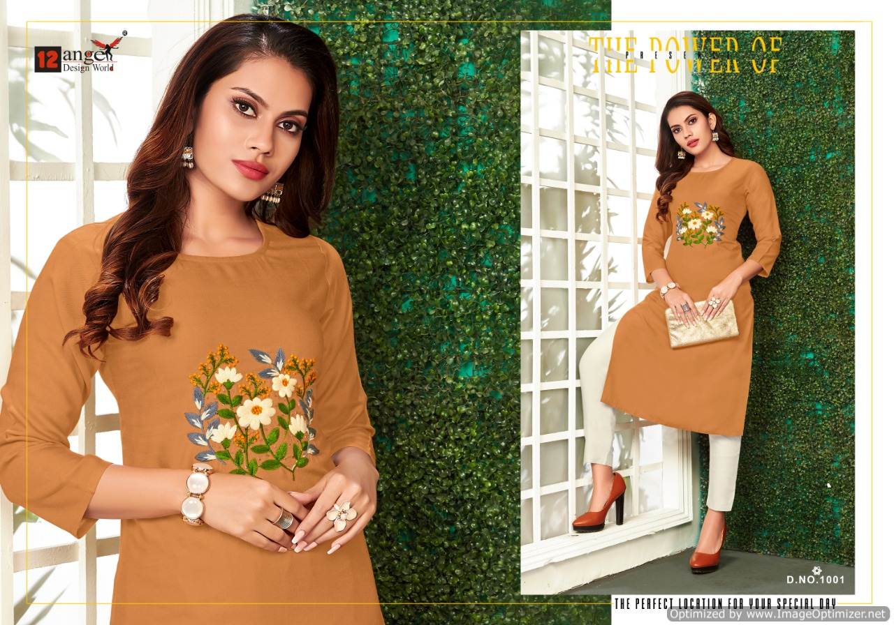 12angel Present Tiktok Casual Wear Kurtis Catalogue