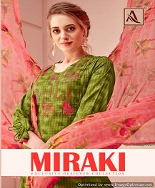 Alok Present Miraki Pure Cotton Designer Dress Material