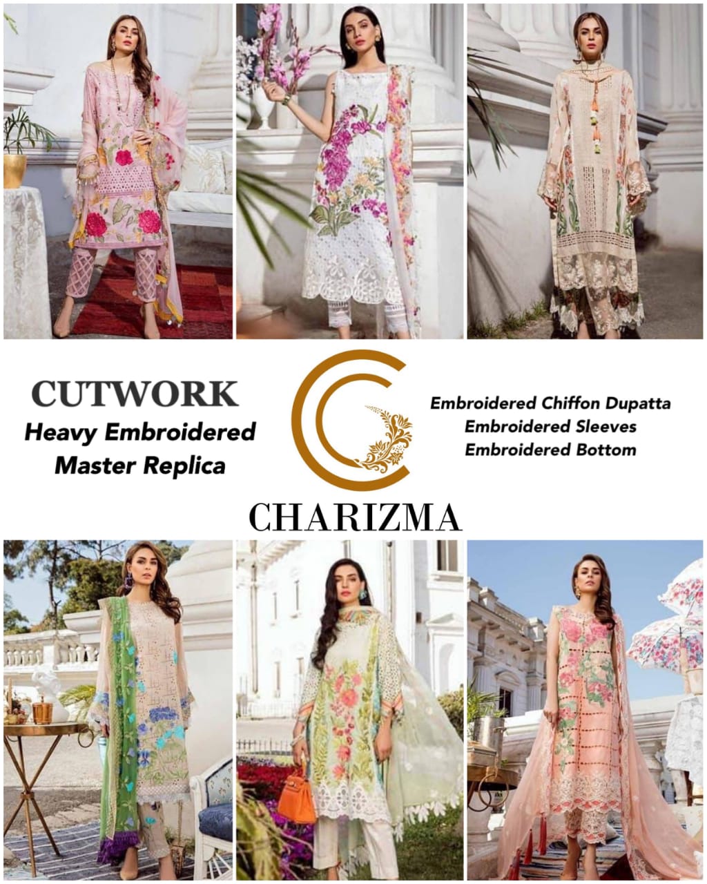 Charizma Present Cut Work Vol 1 Heavy Salwar Suits