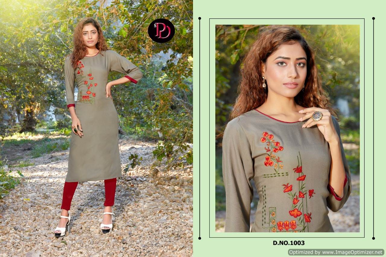 Poorvi By  Alisha Heavy Rayon Casual Wear Kurti Collection