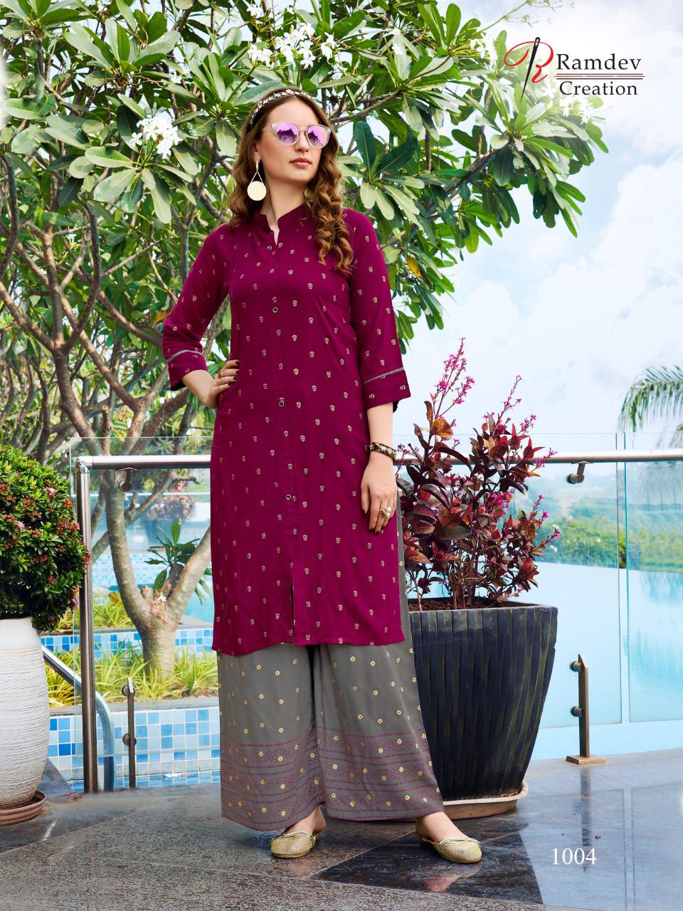 Ramdev Creation Present Shree  Catlog Kurti With Plazzo