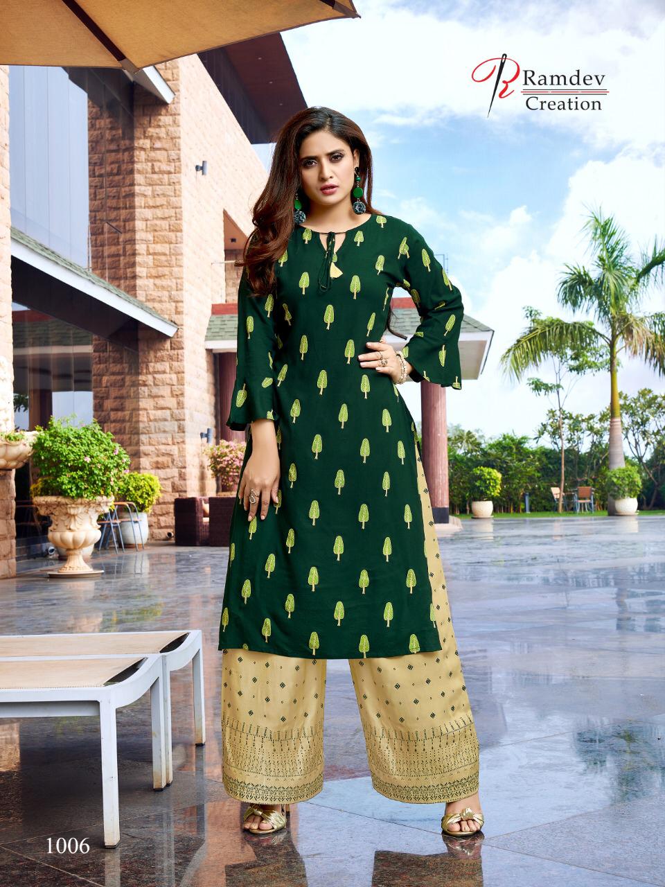 Ramdev Creation Present Shree  Catlog Kurti With Plazzo