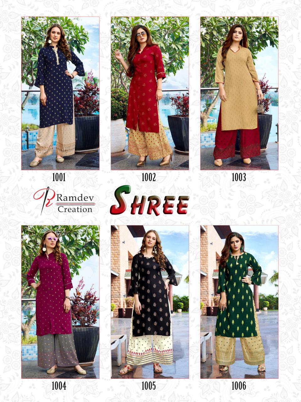 Ramdev Creation Present Shree  Catlog Kurti With Plazzo