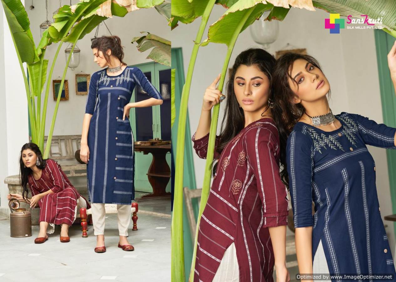 Sanskruti Present Jennifer Vol 2 Straight Cut Kurti