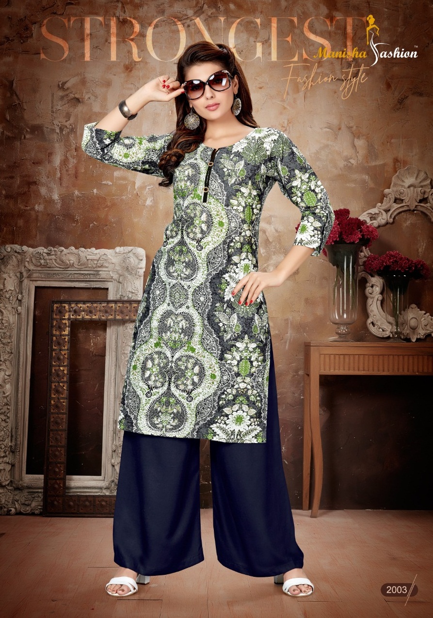 Manisha Fashion Present Melania Vol 2 Kurtis With Plazzo Collection.