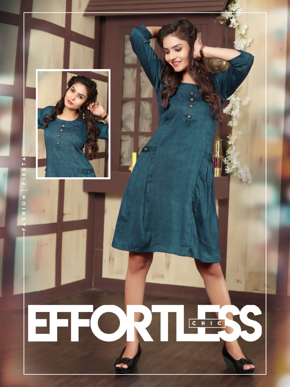 Daisy Two Tone Rayon Round Kurti Collection