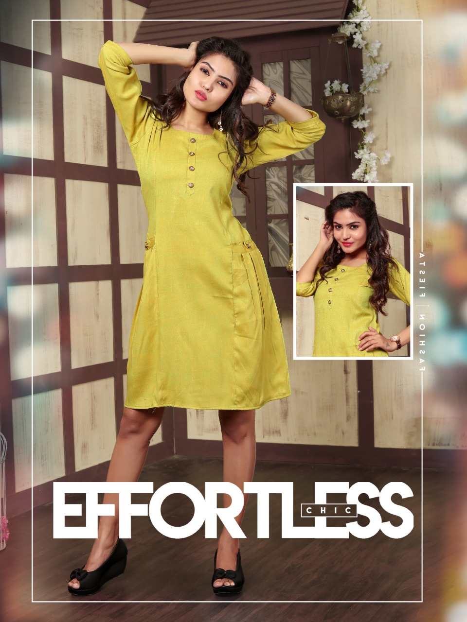 Daisy Two Tone Rayon Round Kurti Collection