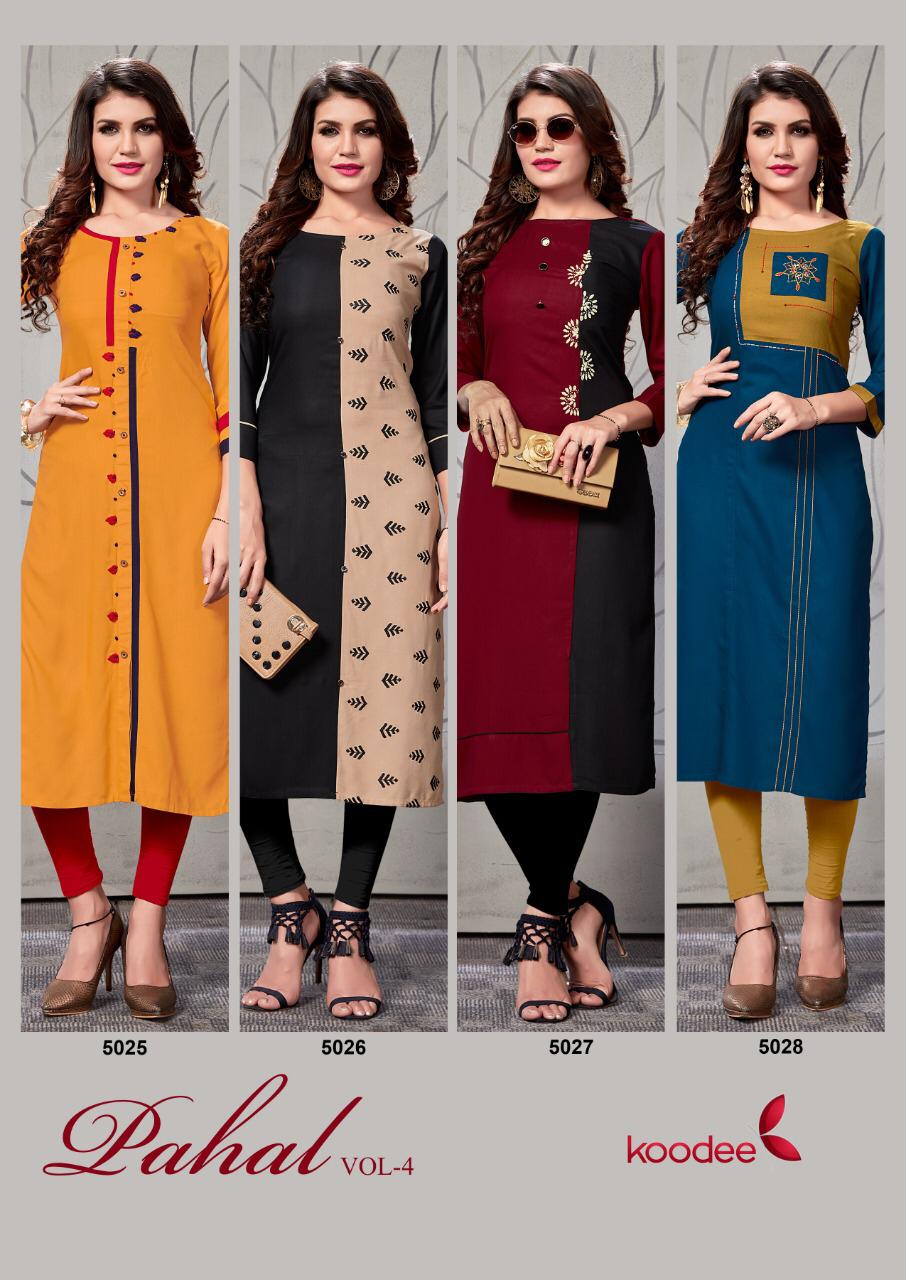 Koodee Presents  Pahal Vol 4 Casual Wear Kurtis Catalogue