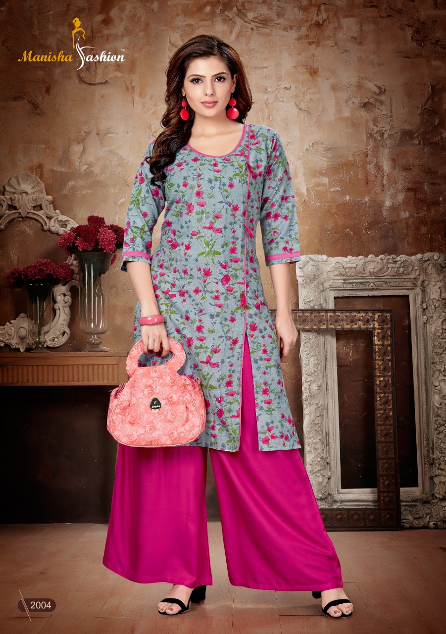 Manisha Fashion Present Melania Vol 2 Kurtis With Plazzo Collection.