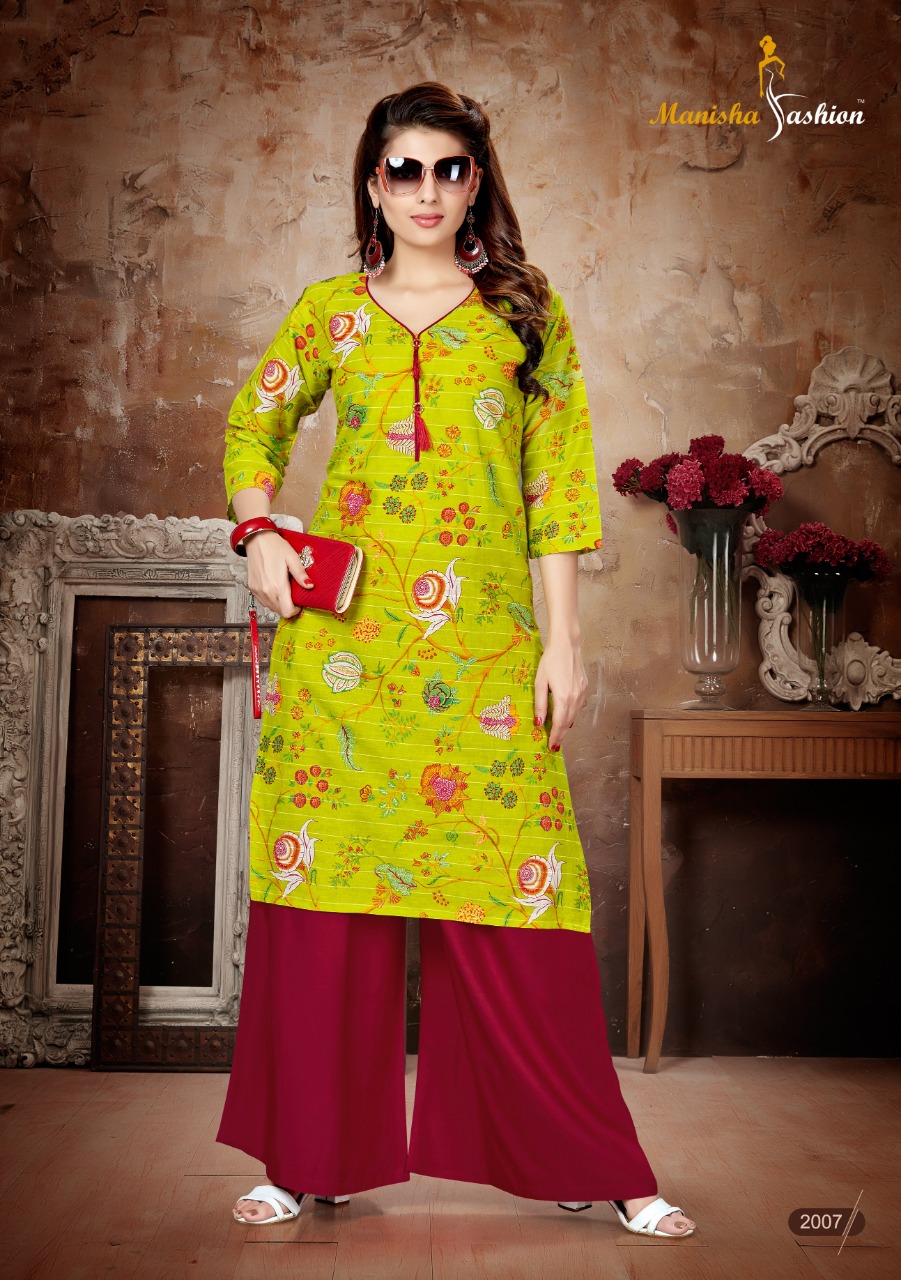 Manisha Fashion Present Melania Vol 2 Kurtis With Plazzo Collection.