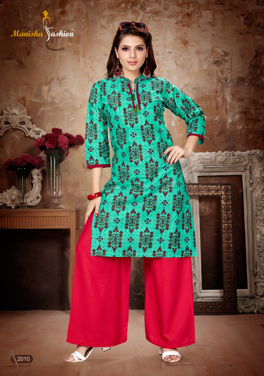 Manisha Fashion Present Melania Vol 2 Kurtis With Plazzo Collection.