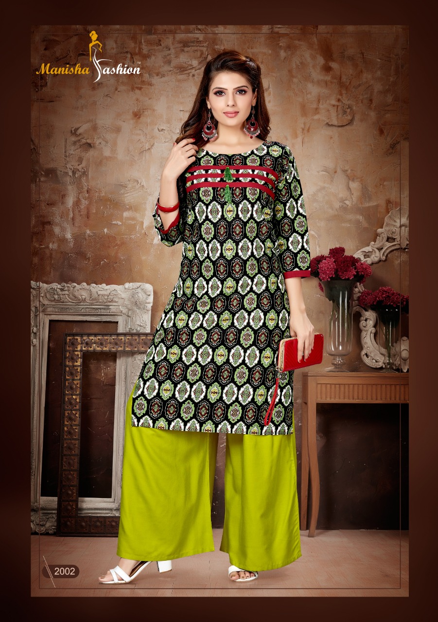 Manisha Fashion Present Melania Vol 2 Kurtis With Plazzo Collection.