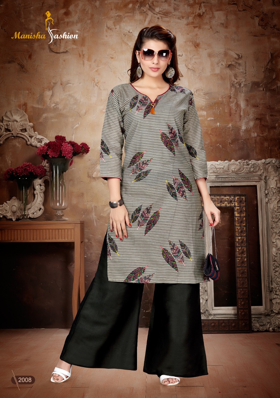 Manisha Fashion Present Melania Vol 2 Kurtis With Plazzo Collection.