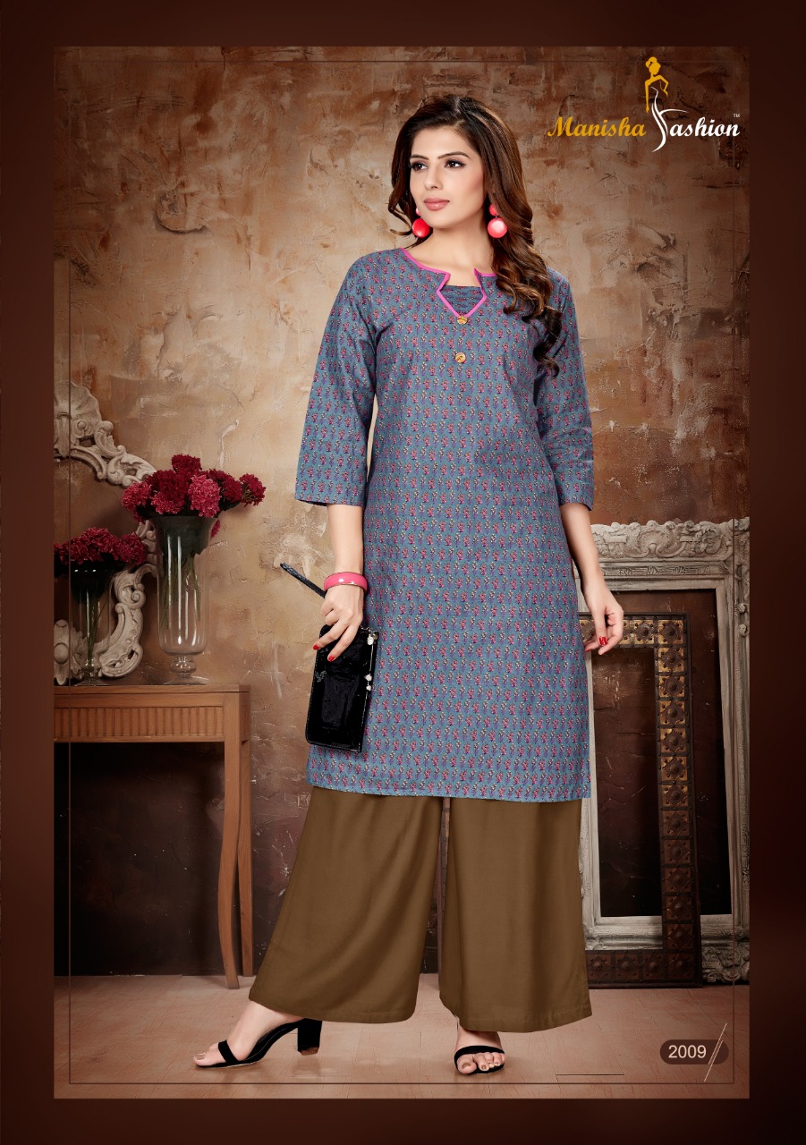 Manisha Fashion Present Melania Vol 2 Kurtis With Plazzo Collection.