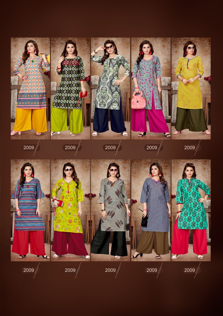 Manisha Fashion Present Melania Vol 2 Kurtis With Plazzo Collection.