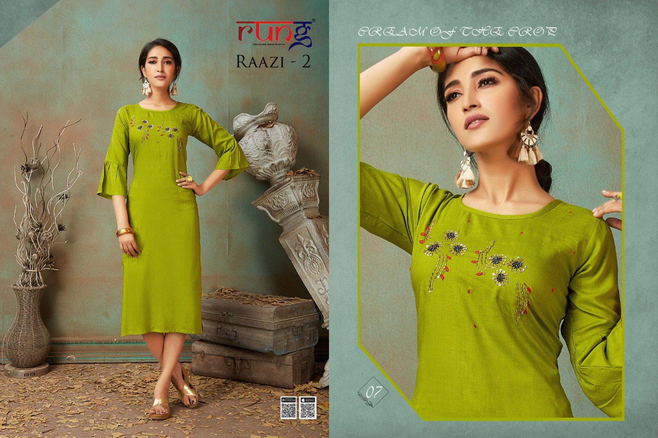 Rung Present Raazi Vol 2 Casual Wear Kurti