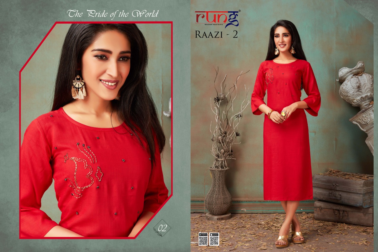 Rung Present Raazi Vol 2 Casual Wear Kurti