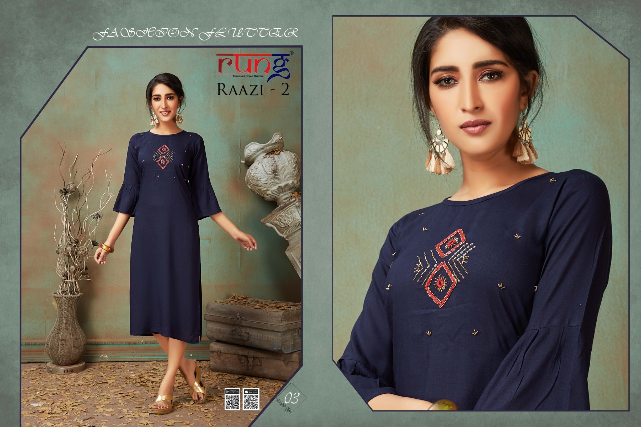 Rung Present Raazi Vol 2 Casual Wear Kurti