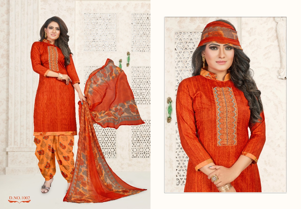 7 Clouds Presents Patiyala Magic Collection Of Pure Cotton Printed Dress Materials