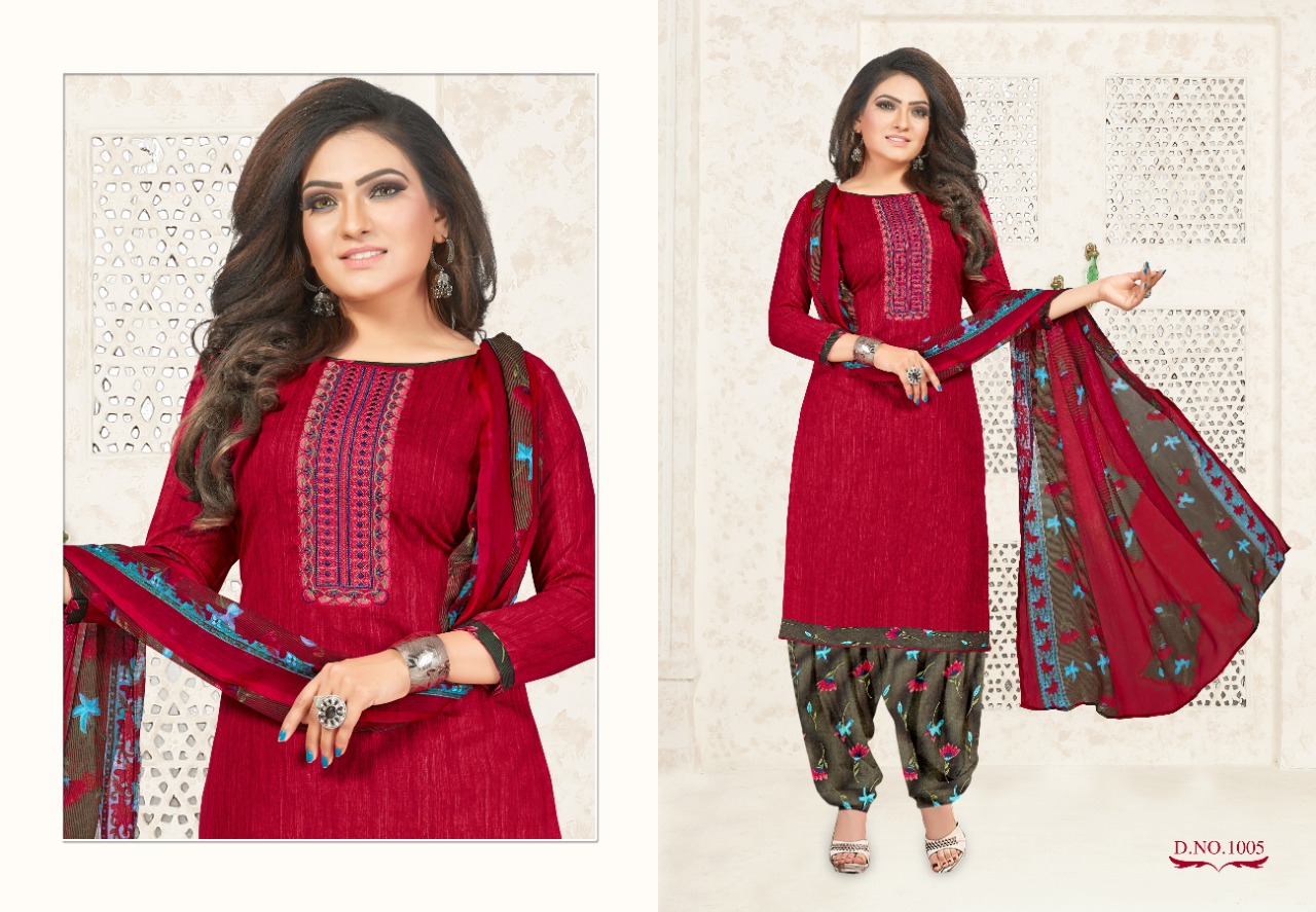 7 Clouds Presents Patiyala Magic Collection Of Pure Cotton Printed Dress Materials