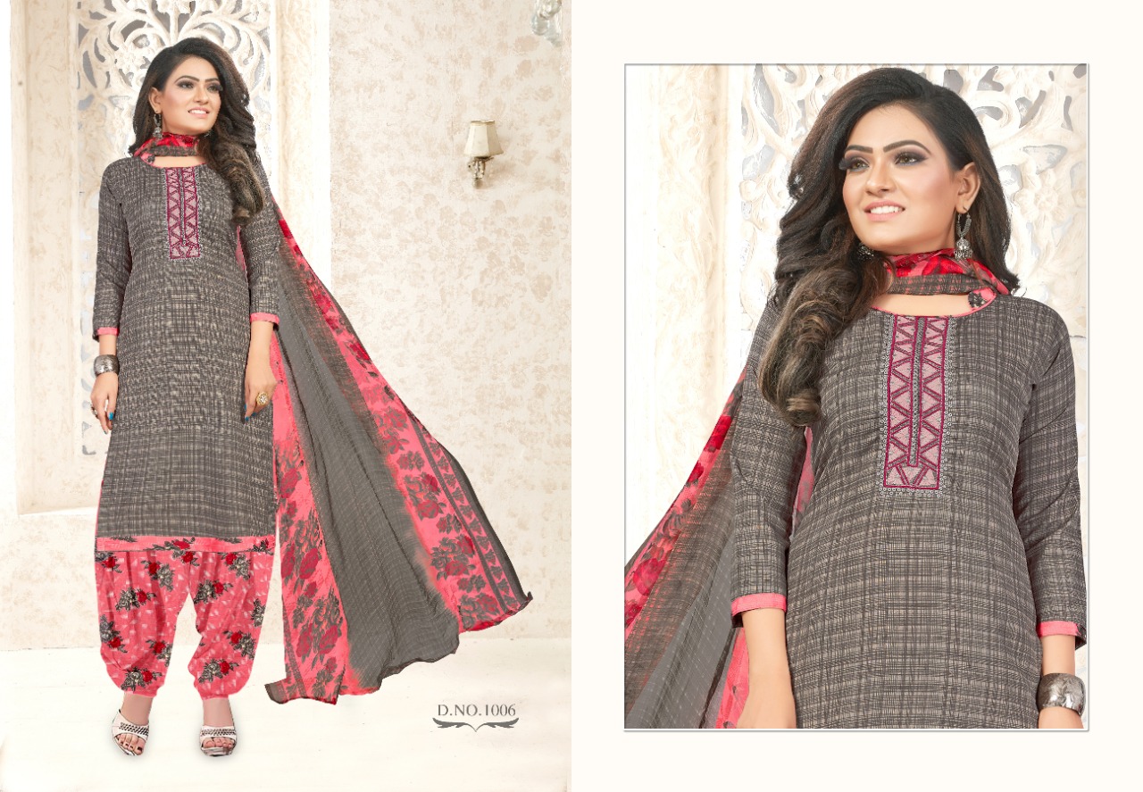 7 Clouds Presents Patiyala Magic Collection Of Pure Cotton Printed Dress Materials