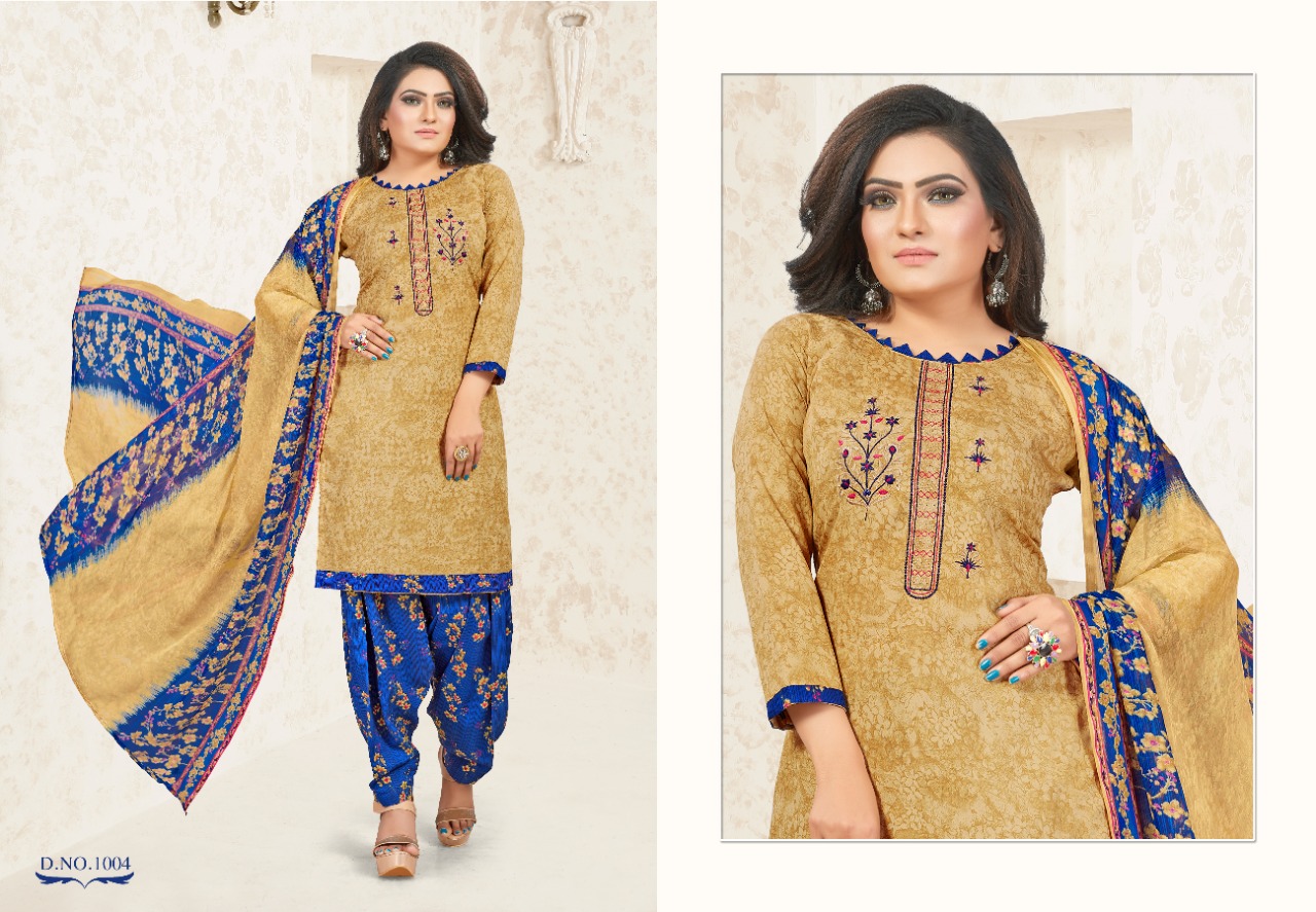 7 Clouds Presents Patiyala Magic Collection Of Pure Cotton Printed Dress Materials