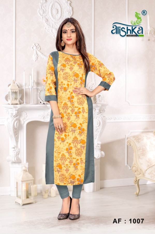 Alishka Presents Happy Collection Of Heavy Rayon Printed Casual Kurtis