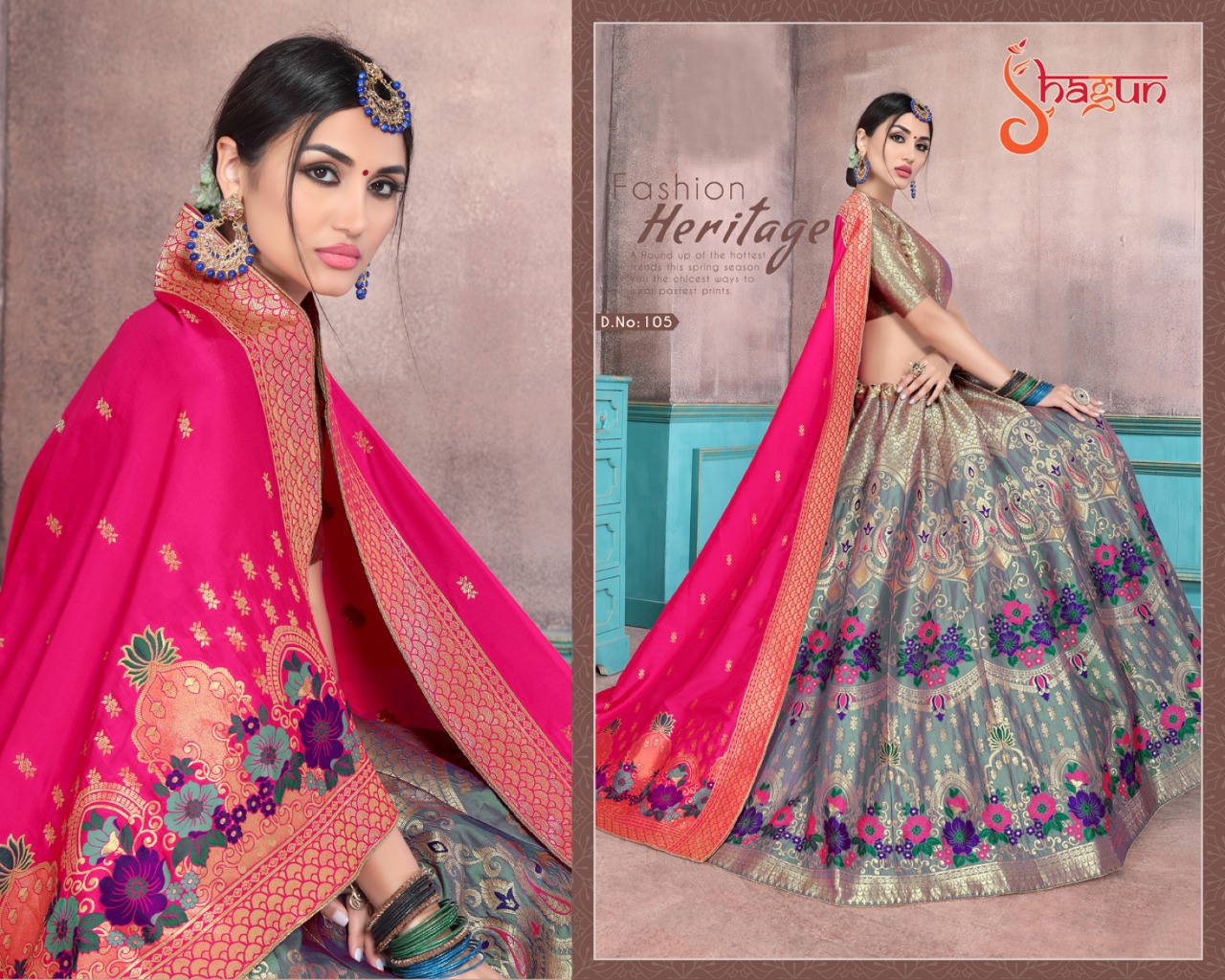 Alishka Presents Shagun Collection Of Banarsi Silk Wedding Lehnga Collection