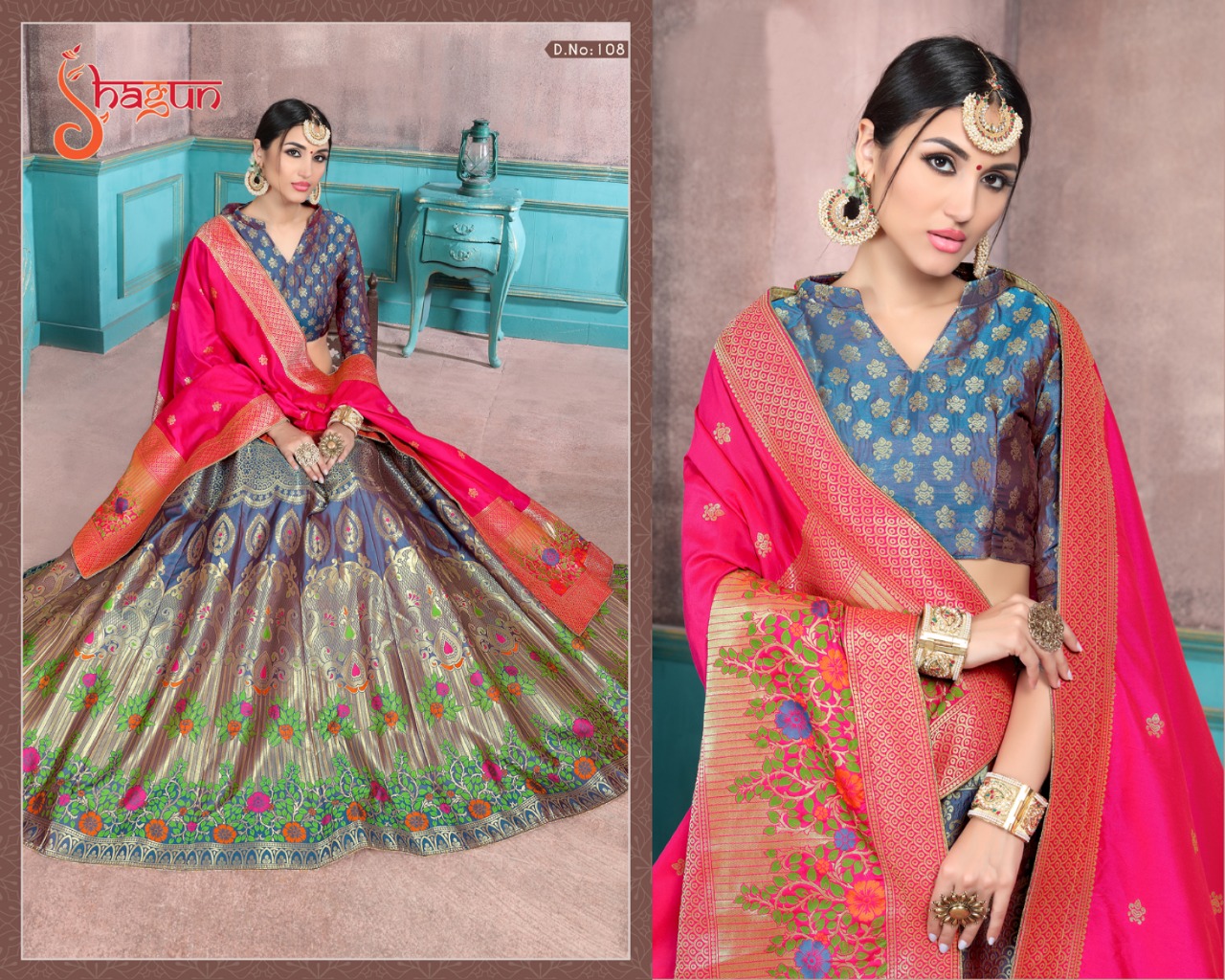 Alishka Presents Shagun Collection Of Banarsi Silk Wedding Lehnga Collection