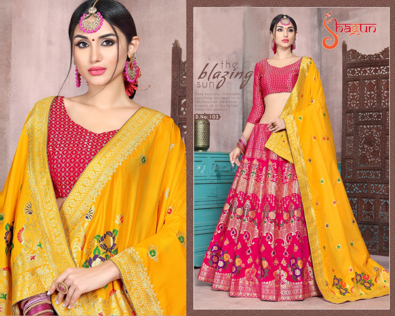 Alishka Presents Shagun Collection Of Banarsi Silk Wedding Lehnga Collection