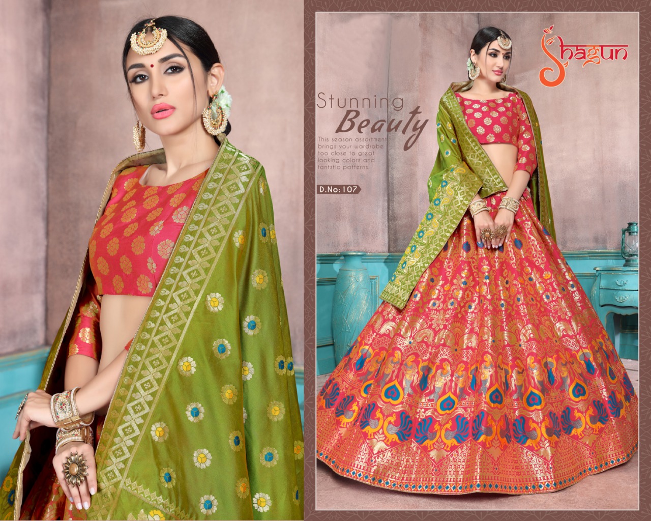 Alishka Presents Shagun Collection Of Banarsi Silk Wedding Lehnga Collection